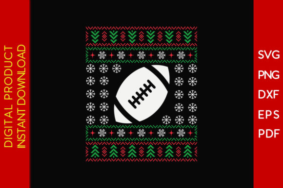 American Football Christmas Ugly Design: A Seasonal Graphic for Crafty Bloggers and Content Creators