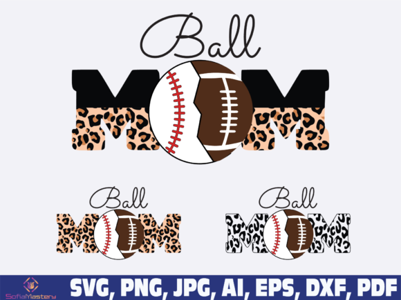 Ball Mom Football Mom Graphics for Crafts Projects