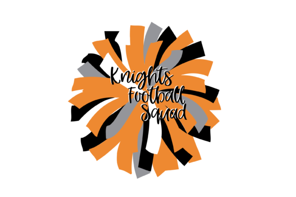 Black and Orange Knights Football Pom: A Graphic Designer’s Take for Branding & Marketing Use