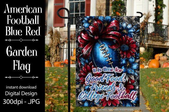 Blue and Red Football Garden Flag F1: Graphics & Crafts Review