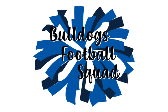 Blue and White Bulldogs Football PomPom: Crafts & Graphics for Digital Sellers