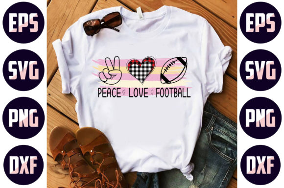 Football Peace Love Sublimation: A Fresh Graphic Design Asset for Crafts & Marketing