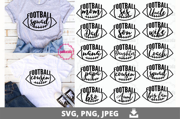 Football SVG Graphics Bundle for Crafts & Web