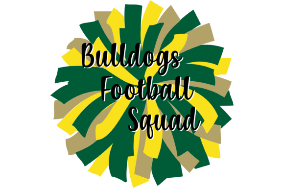 Green and Gold Bulldogs Football Pom: A Bold Graphics Choice for Crafts & Fan Merch