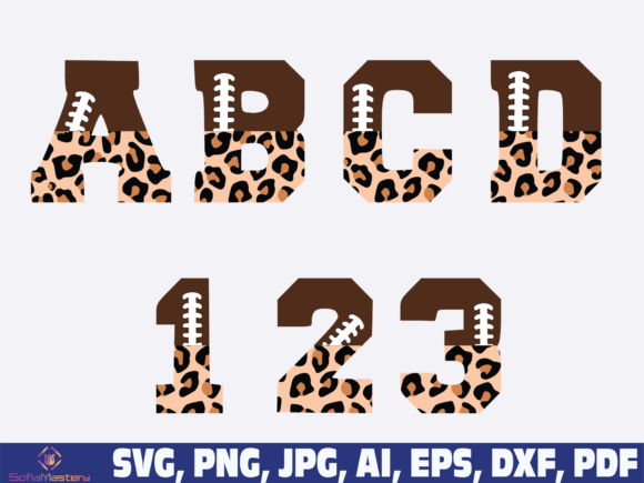 Half Leopard Football Graphics for Modern Crafts
