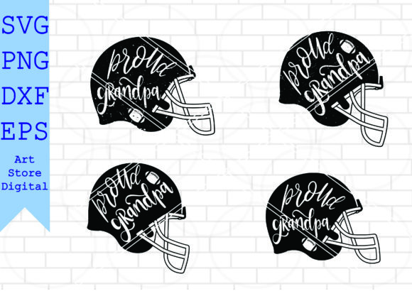 Proud Grandpa Football Helmet SVG: Graphics for Crafts