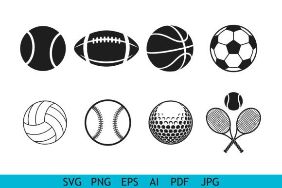 Sports Ball Bundle Graphics for Crafts and SVG Projects